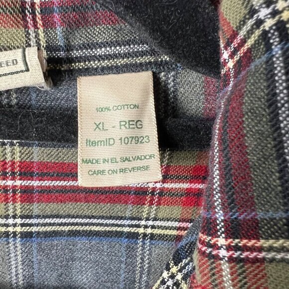 L.L. Bean button down plaid collared flannel shirt‎ men’s size XL - Picture 6 of 8